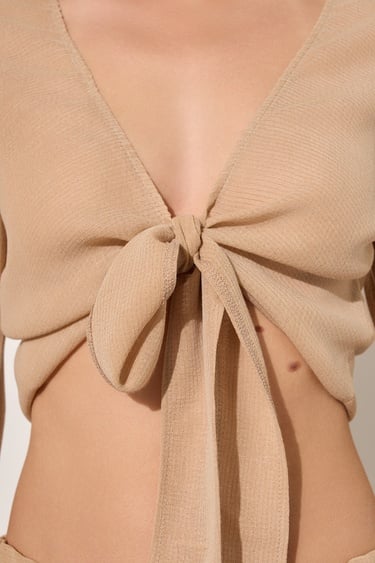  İspanyol Kollu Bağlamalı Bluz