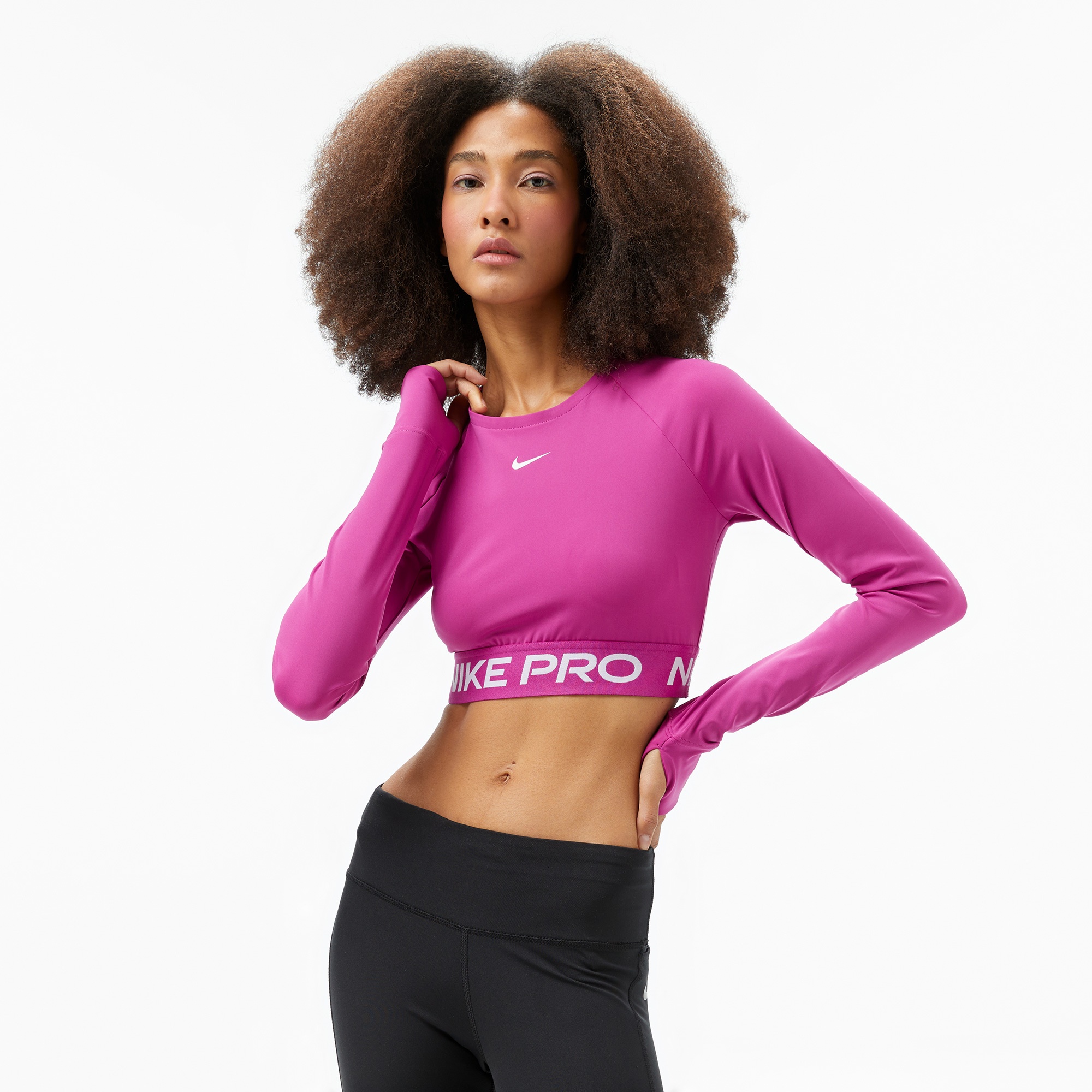 Nike Pro Dri-Fit 365 Kadın Mor Uzun Kollu T-Shirt