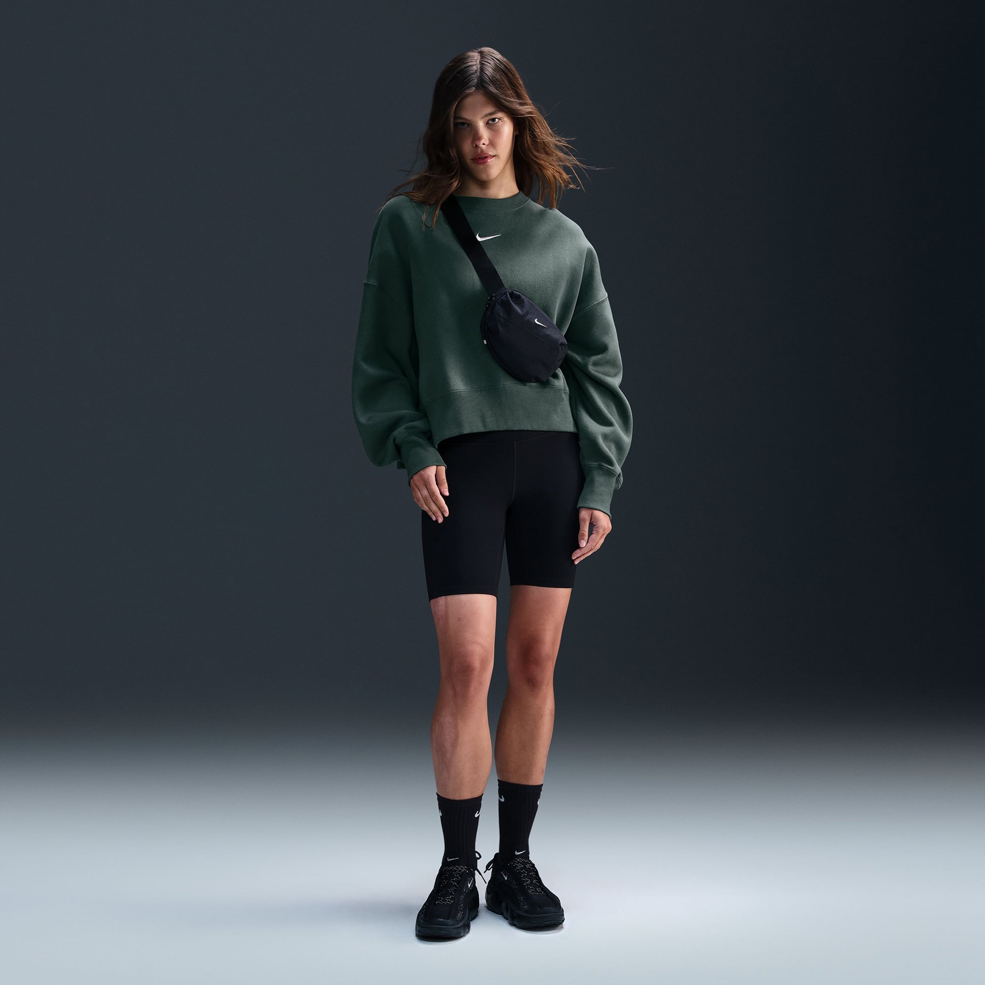 Nike Sportswear Phoenix Fleece Kadın Yeşil Sweatshirt