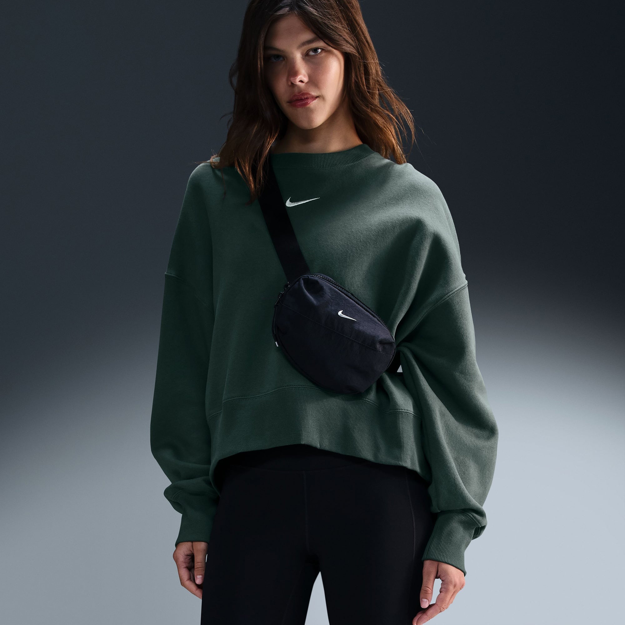 Nike Sportswear Phoenix Fleece Kadın Yeşil Sweatshirt