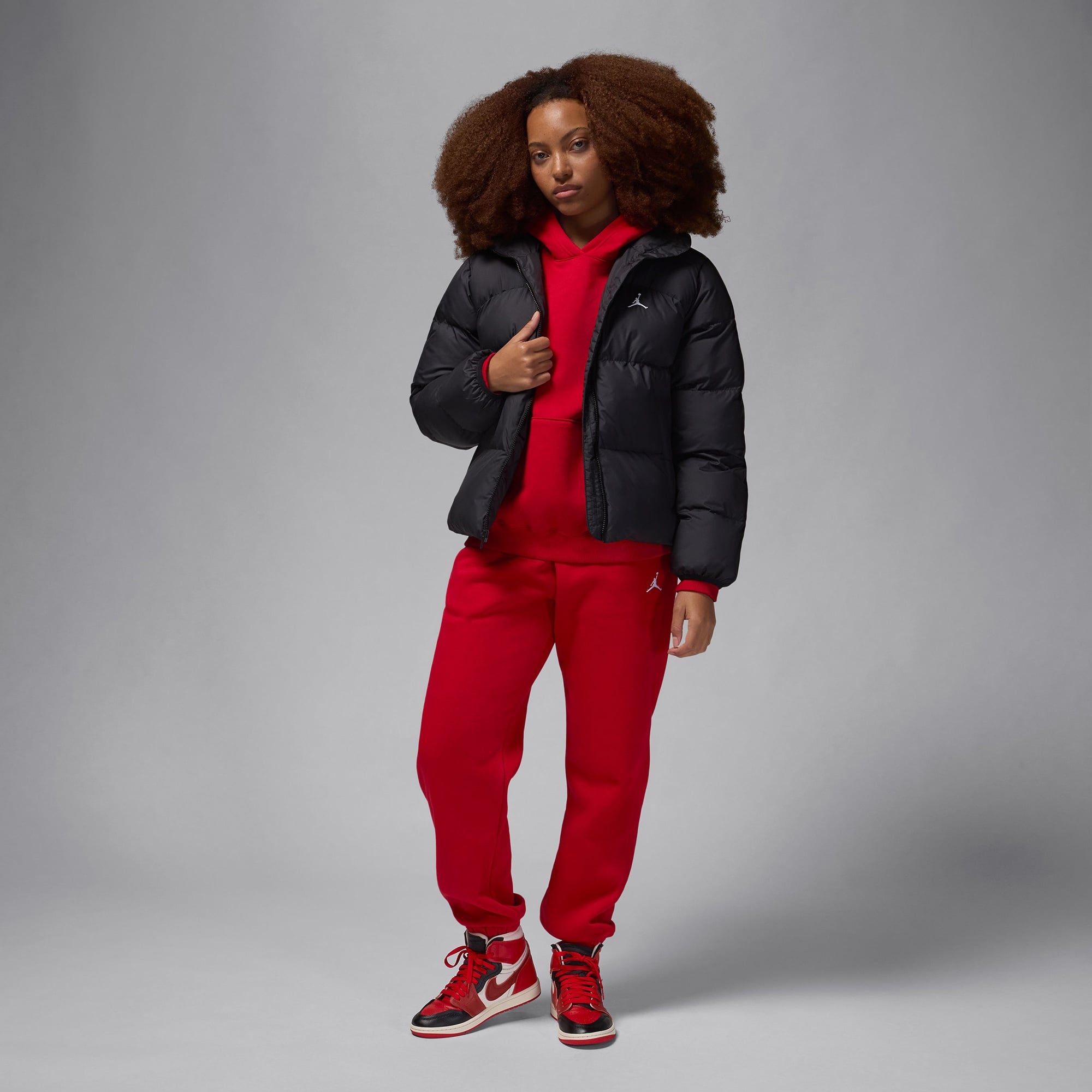 Jordan Puffer Kadın Siyah Mont