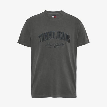  Tommy Jeans Reg Vintage Varsity Erkek Siyah T-Shirt