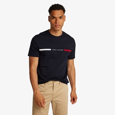  Tommy Hilfiger Chest Insert Erkek Mavi T-Shirt