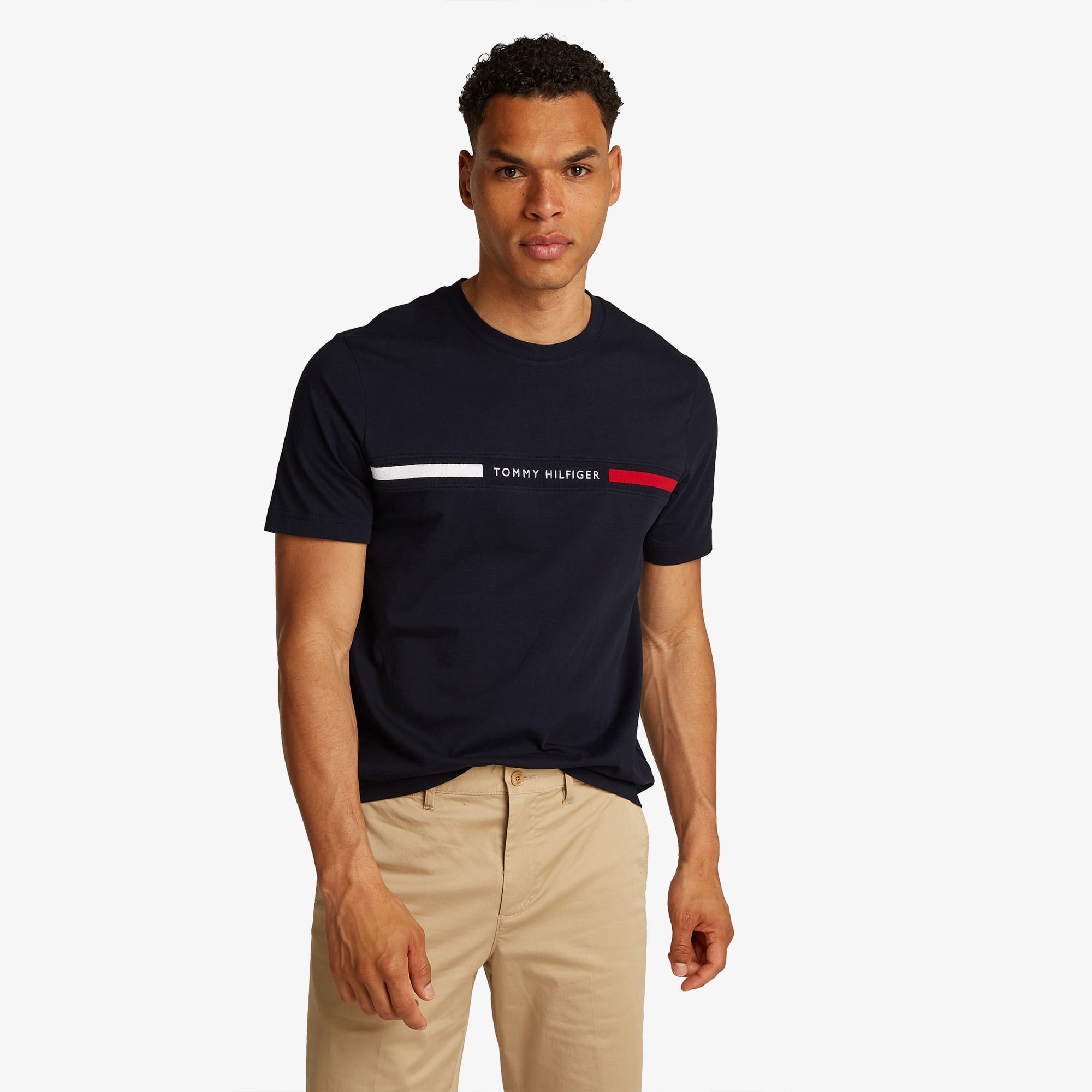  Tommy Hilfiger Chest Insert Erkek Mavi T-Shirt