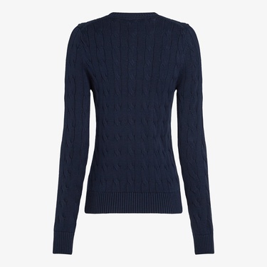  Tommy Hilfiger Co Cable Mid Gg Kadın Lacivert Kazak