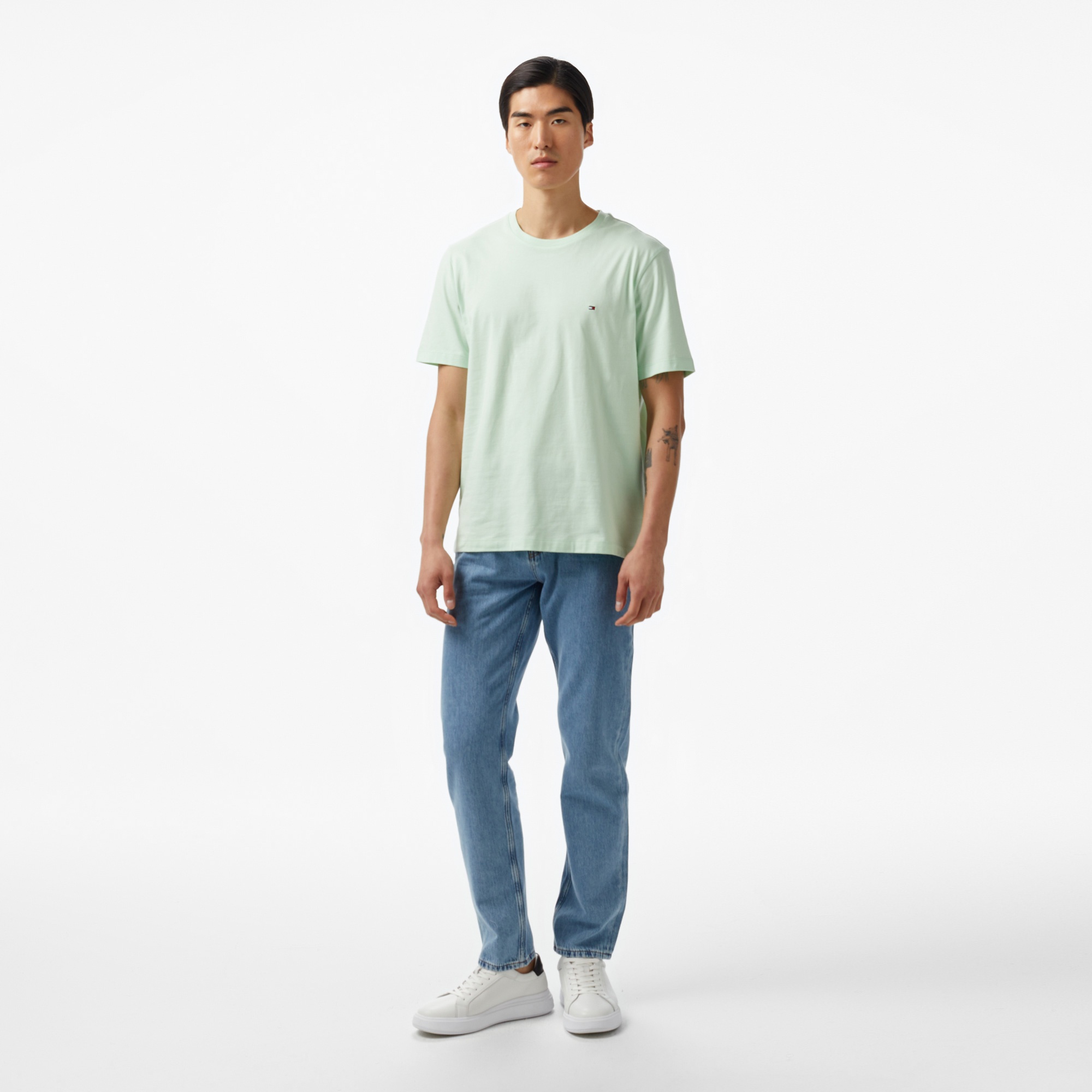 Tommy Hilfiger Ess Seasonal Reg Fit Solid Erkek Yeşil T-Shirt