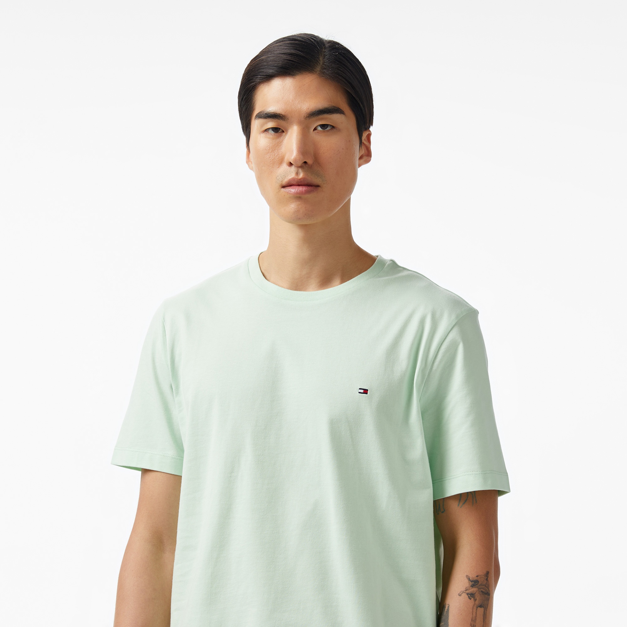 Tommy Hilfiger Ess Seasonal Reg Fit Solid Erkek Yeşil T-Shirt