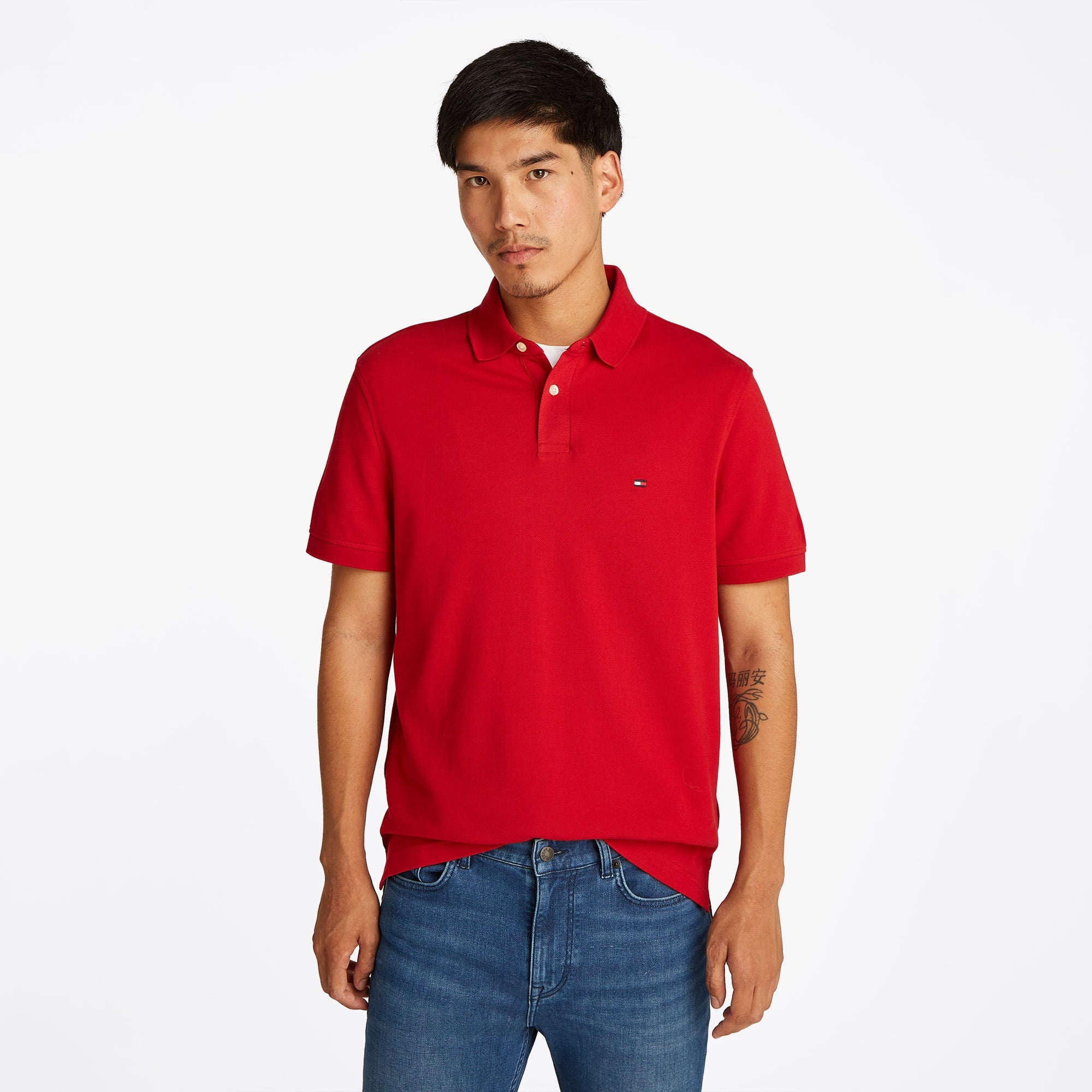 Tommy Hilfiger Nos Erkek Kırmızı Polo T-Shirt
