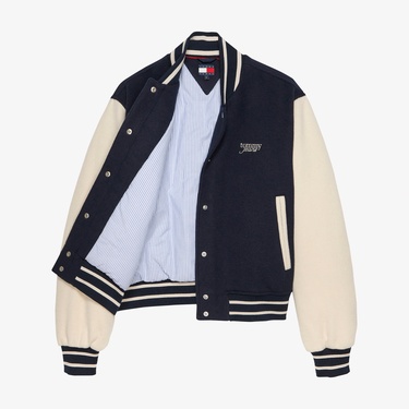  Tommy Jeans Wool Varsity Ext Kadın Lacivert Ceket