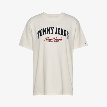  Tommy Jeans Relax Varsity Kadın Beyaz T-Shirt