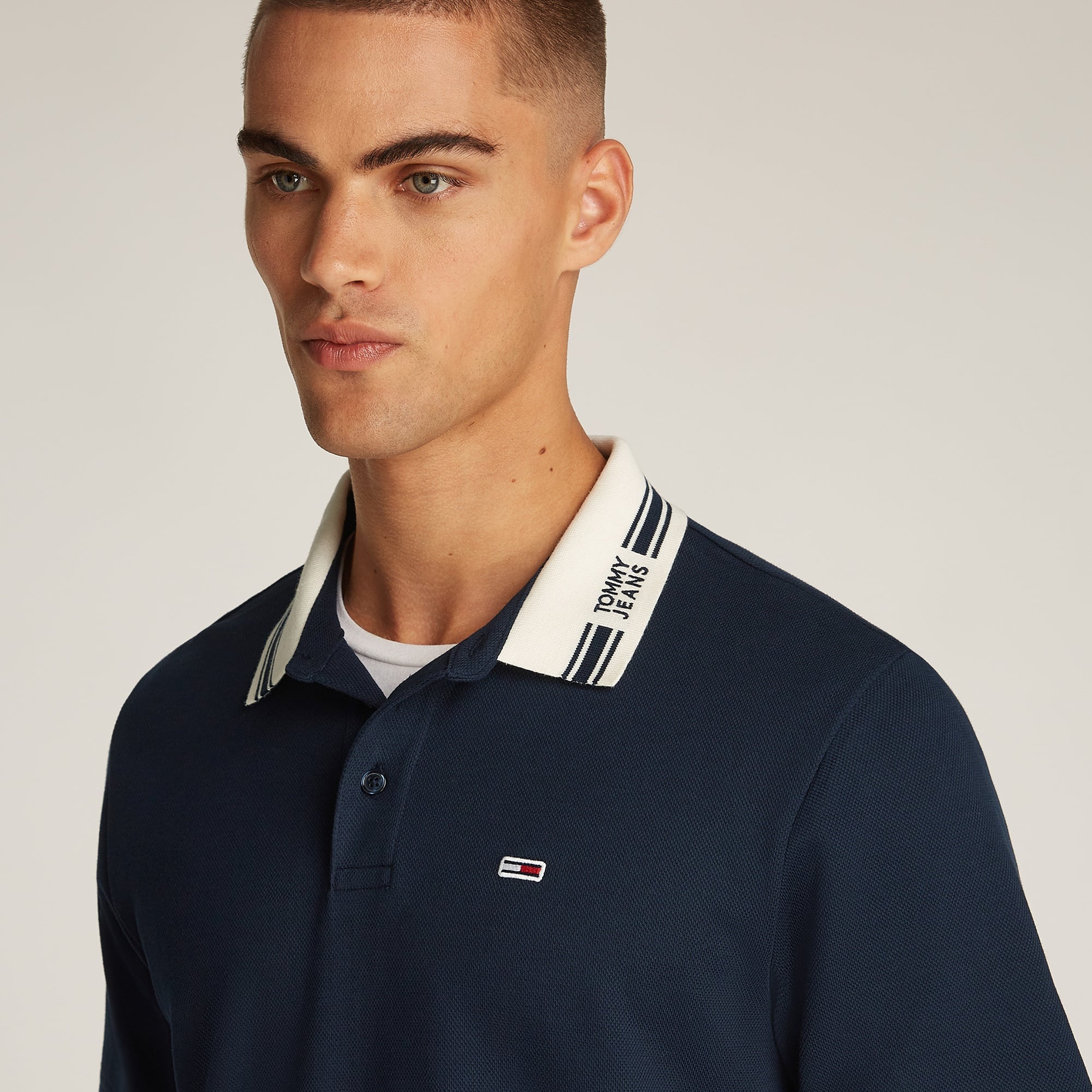 Tommy Jeans Tipped Logo Ext Erkek Lacivert Polo