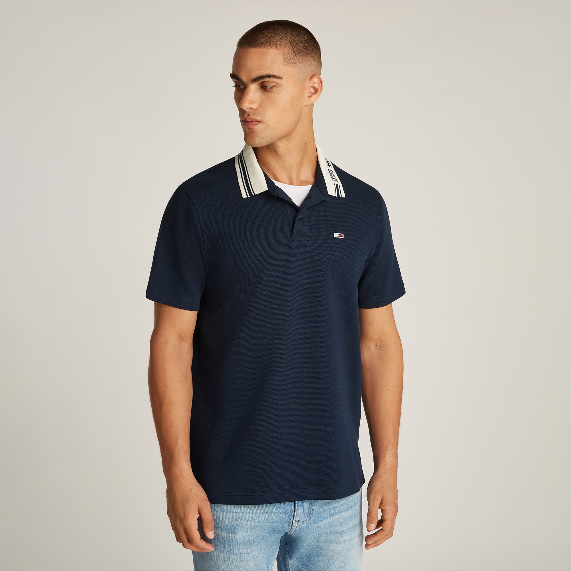 Tommy Jeans Tipped Logo Ext Erkek Lacivert Polo
