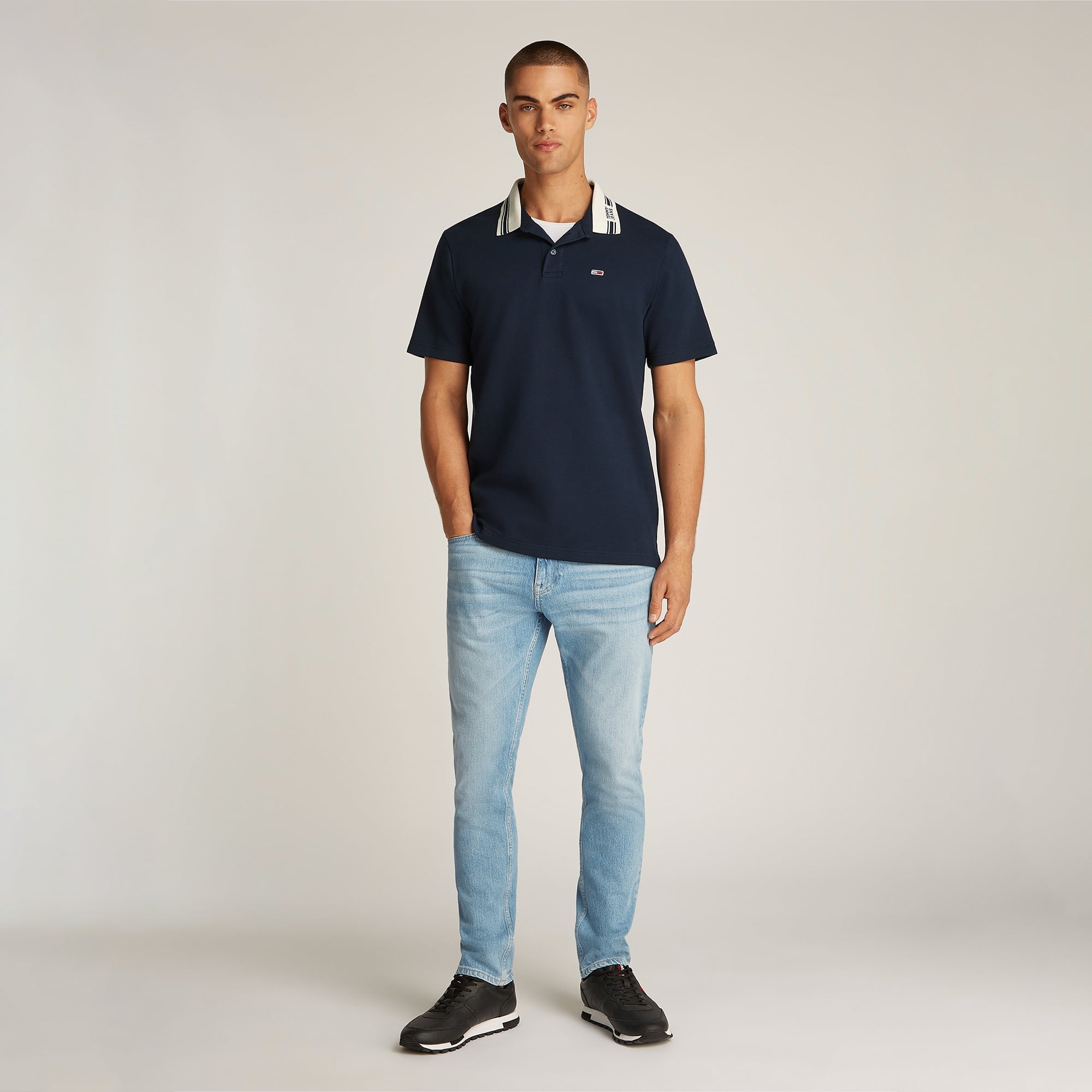 Tommy Jeans Tipped Logo Ext Erkek Lacivert Polo