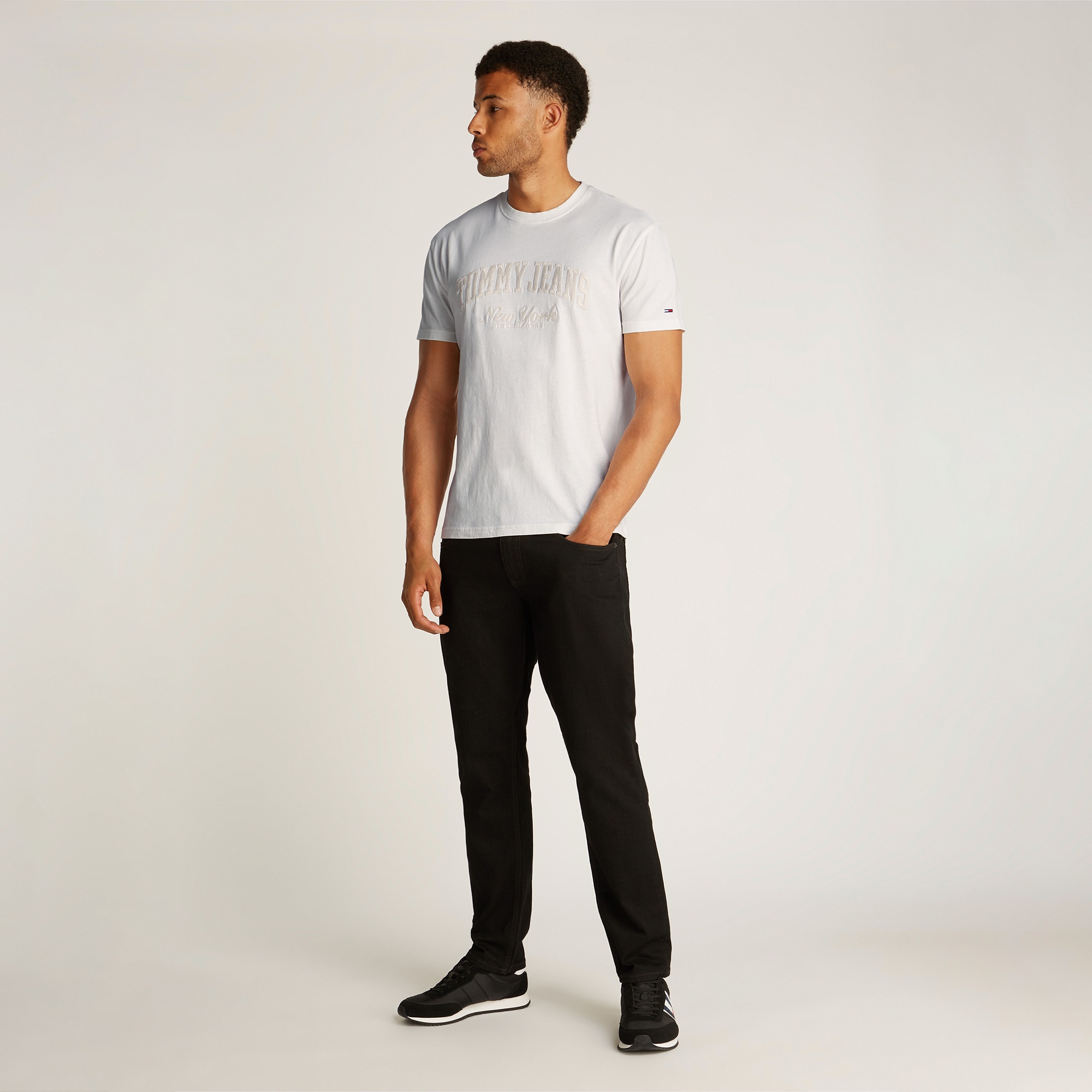 Tommy Jeans Reg Vintage Varsity Erkek Beyaz T-Shirt