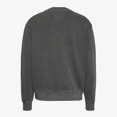  Tommy Jeans Relax Vintage Varsity Crew Erkek Siyah Sweatshirt