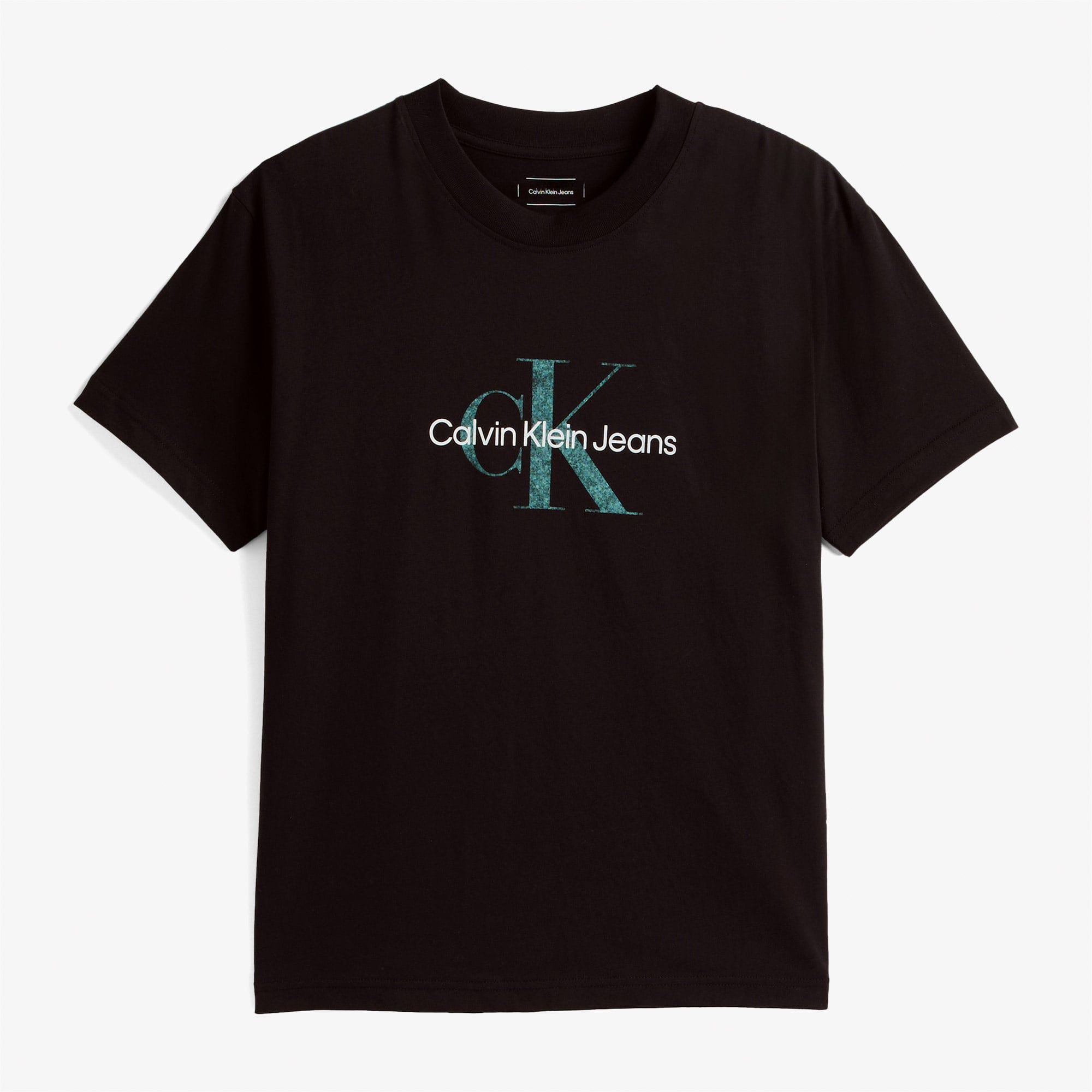 Calvin Klein Textured Monologo Erkek Siyah T-Shirt