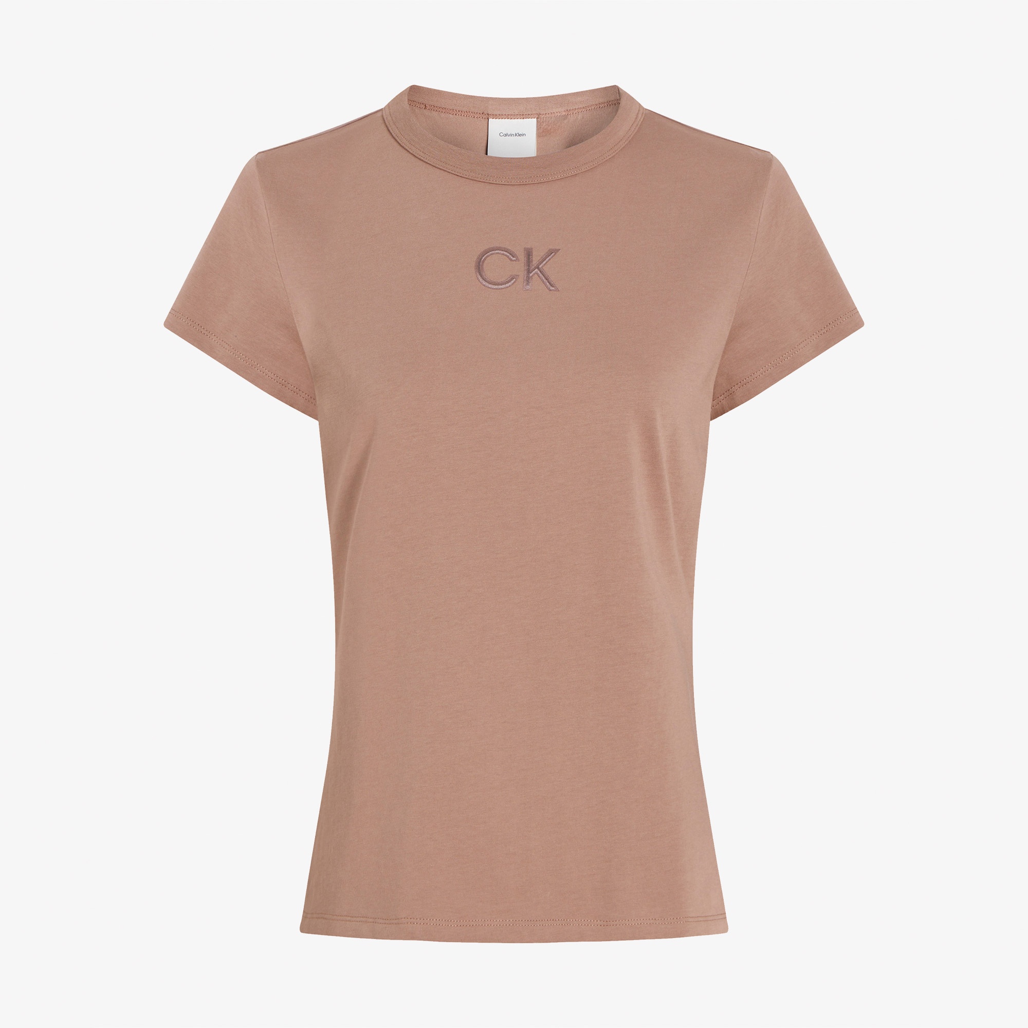 Calvin Klein Slim Kadın Kahverengi T-Shirt