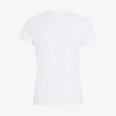  Calvin Klein Satin Slim Kadın Beyaz T-Shirt