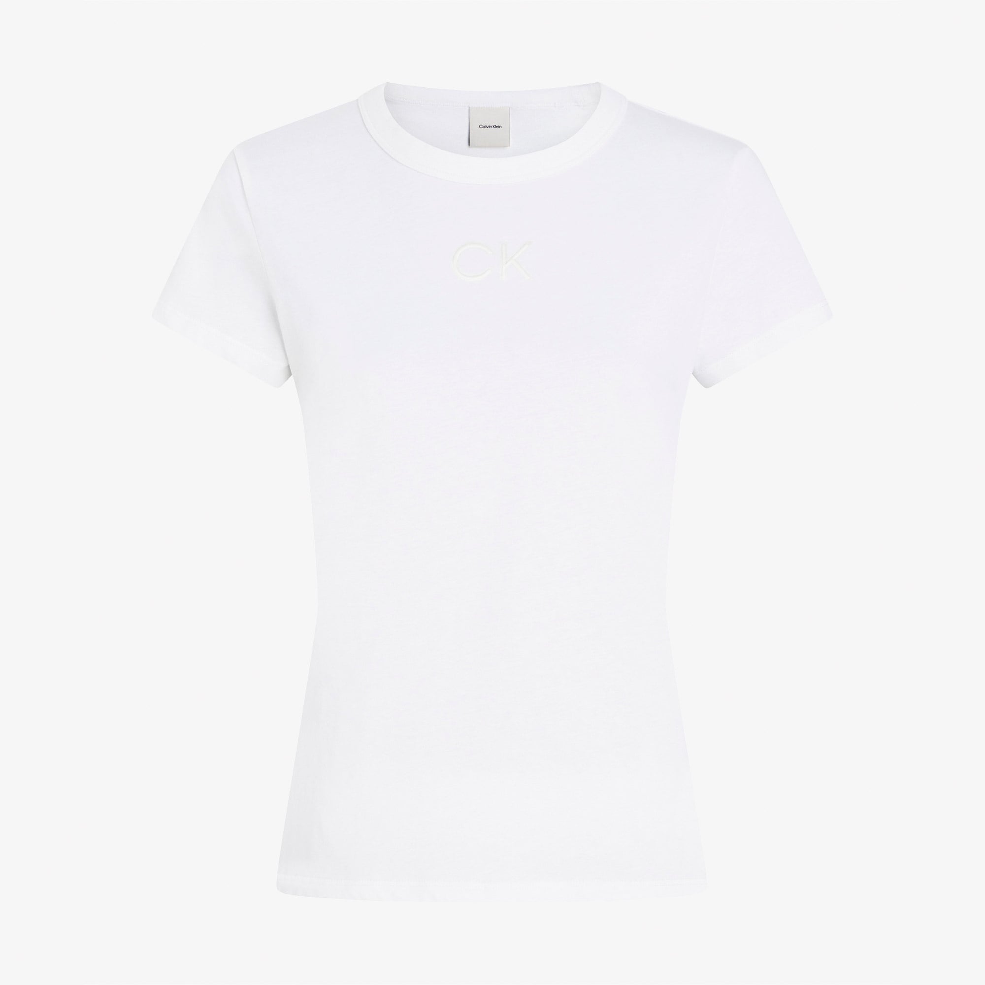 Calvin Klein Satin Slim Kadın Beyaz T-Shirt