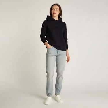  Calvin Klein Satin Regular Kadın Siyah Sweatshirt