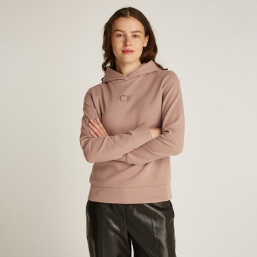  Calvin Klein Satin Regular Kadın Kahverengi Sweatshirt