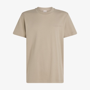  Calvin Klein Embossed Logo Erkek Bej T-Shirt