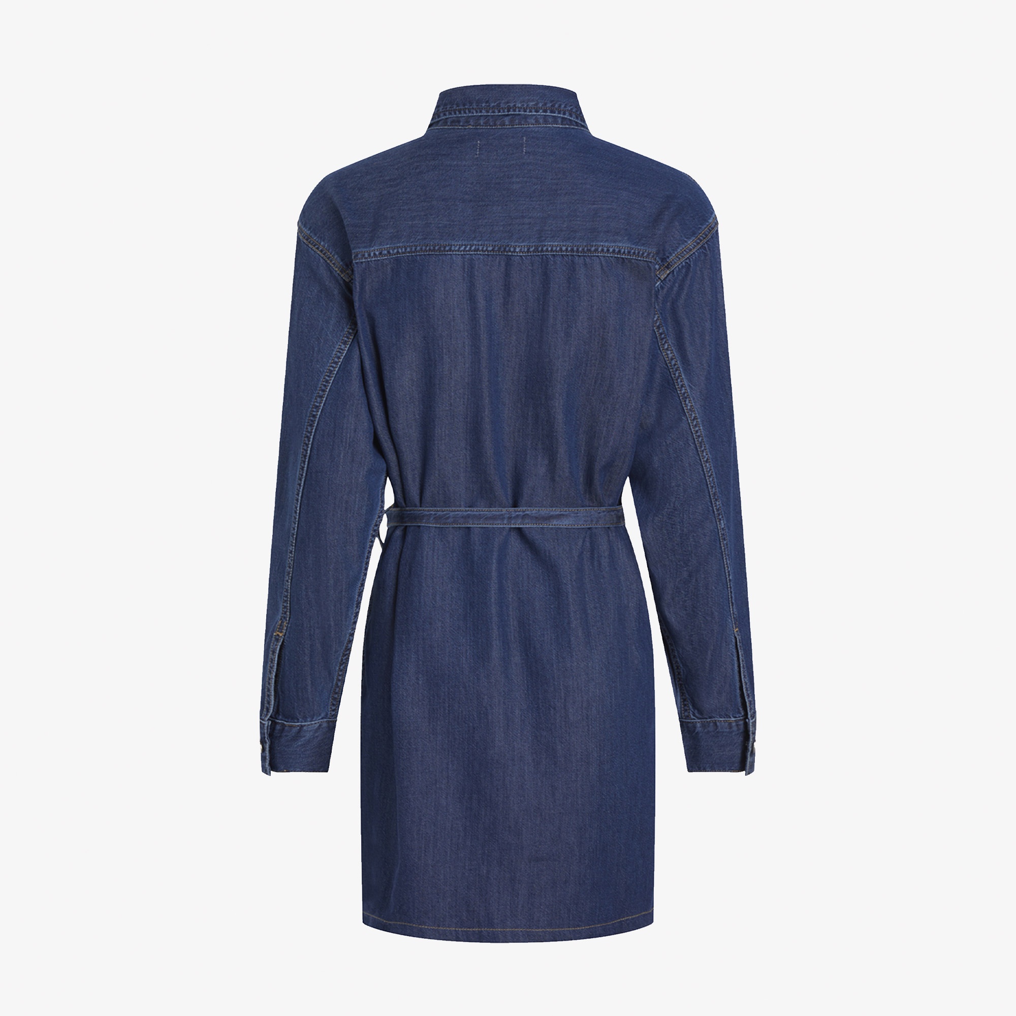 Calvin Klein Belted Tencel Denim Kadın Lacivert Elbise