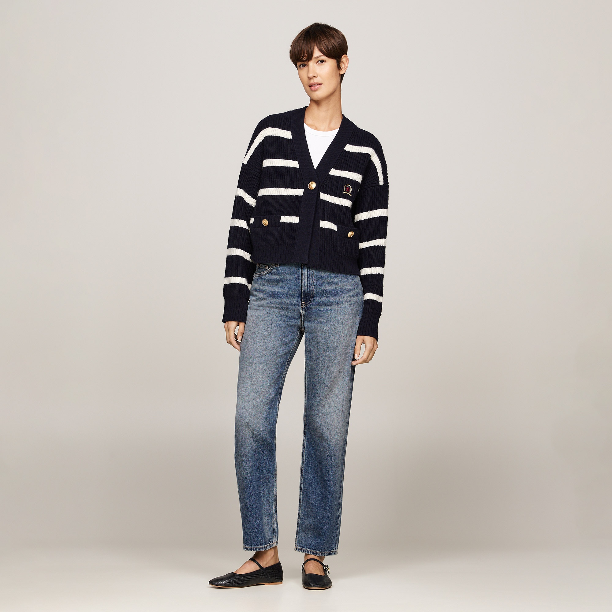 Tommy Hilfiger High Rise Straight Ankle Kadın Mavi Denim