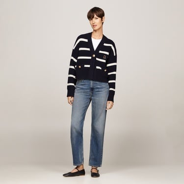  Tommy Hilfiger High Rise Straight Ankle Kadın Mavi Denim