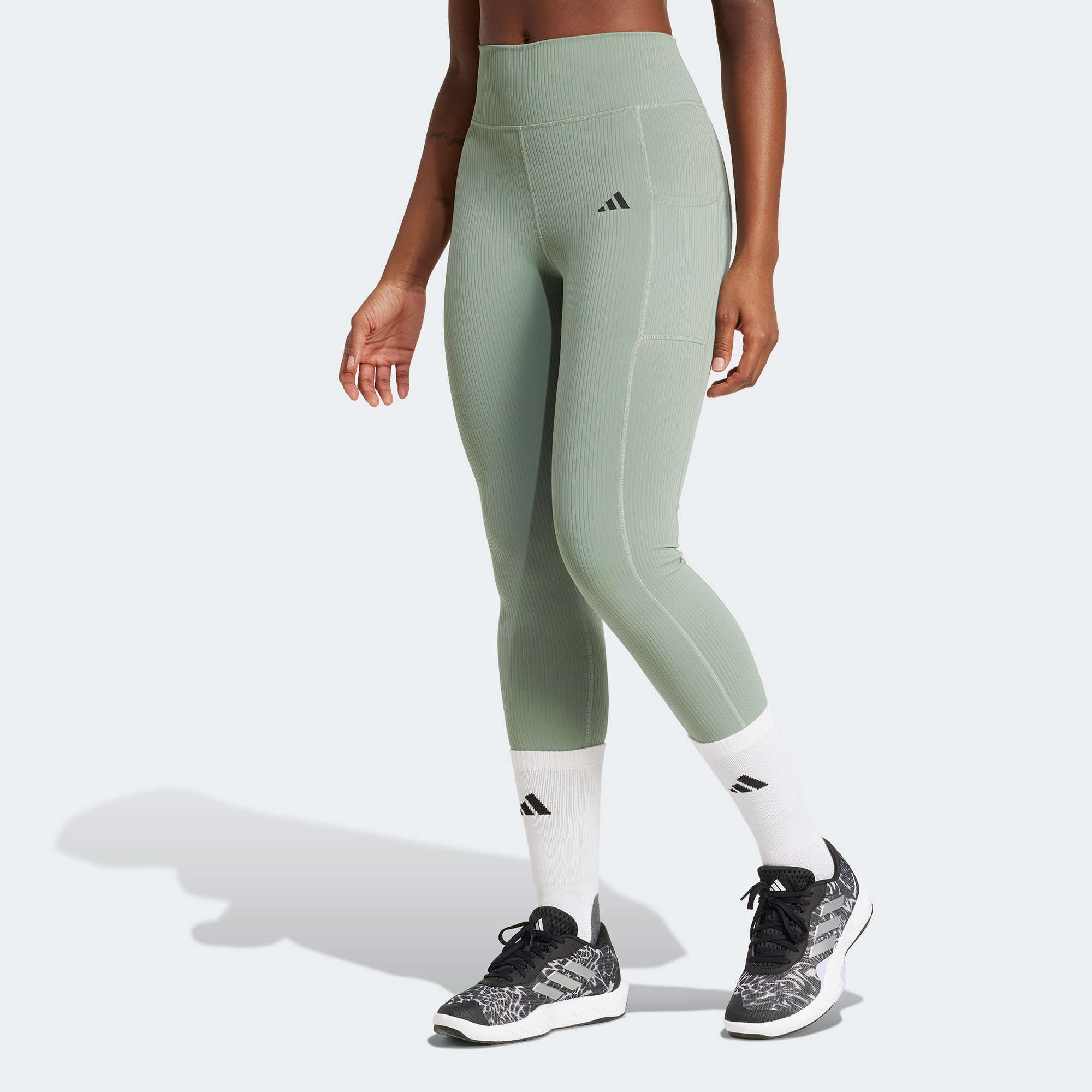 adidas Optime Rib 7/8 Kadın Yeşil Tayt