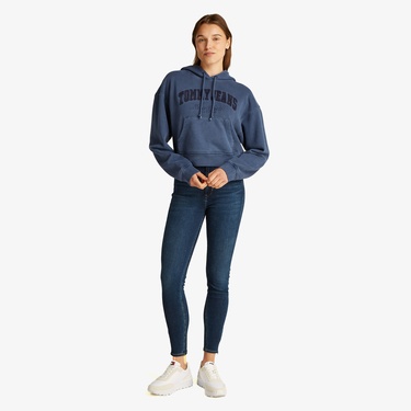  Tommy Hilfiger Kadın Mavi Sweatshirt