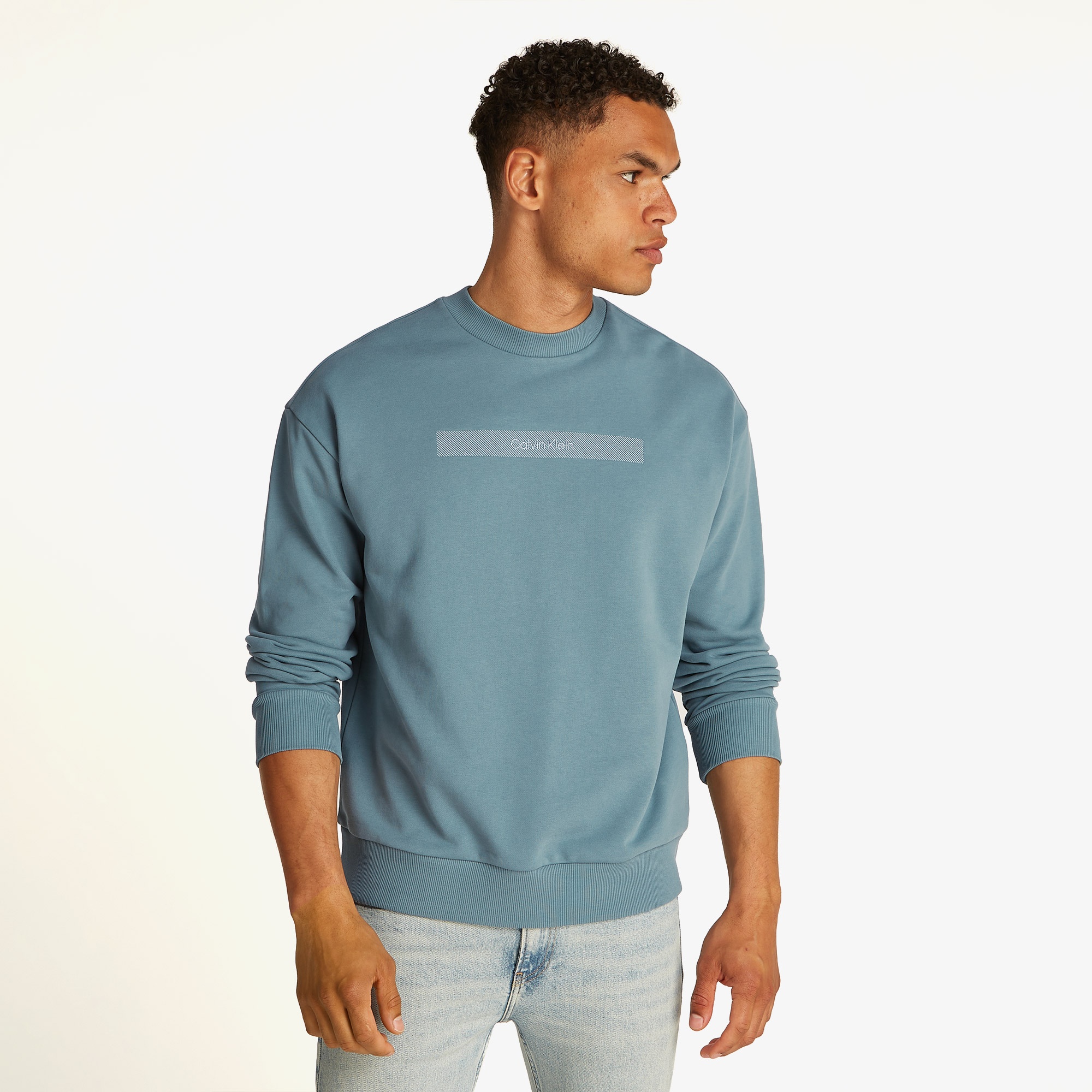 Calvin Klein Erkek Mavi Sweatshirt