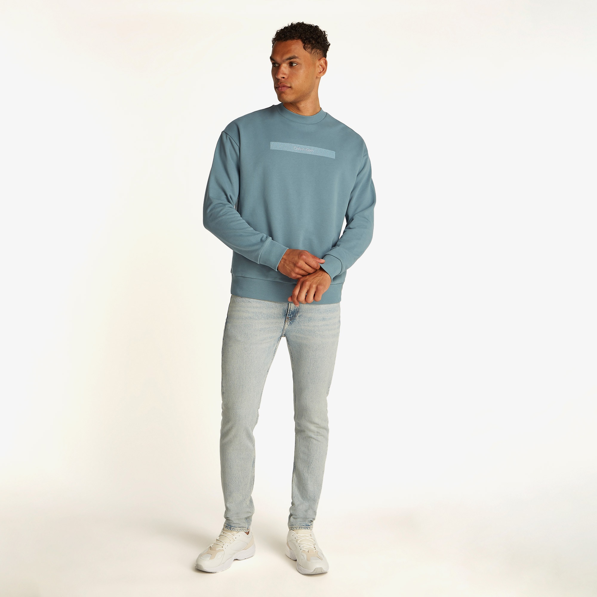 Calvin Klein Erkek Mavi Sweatshirt