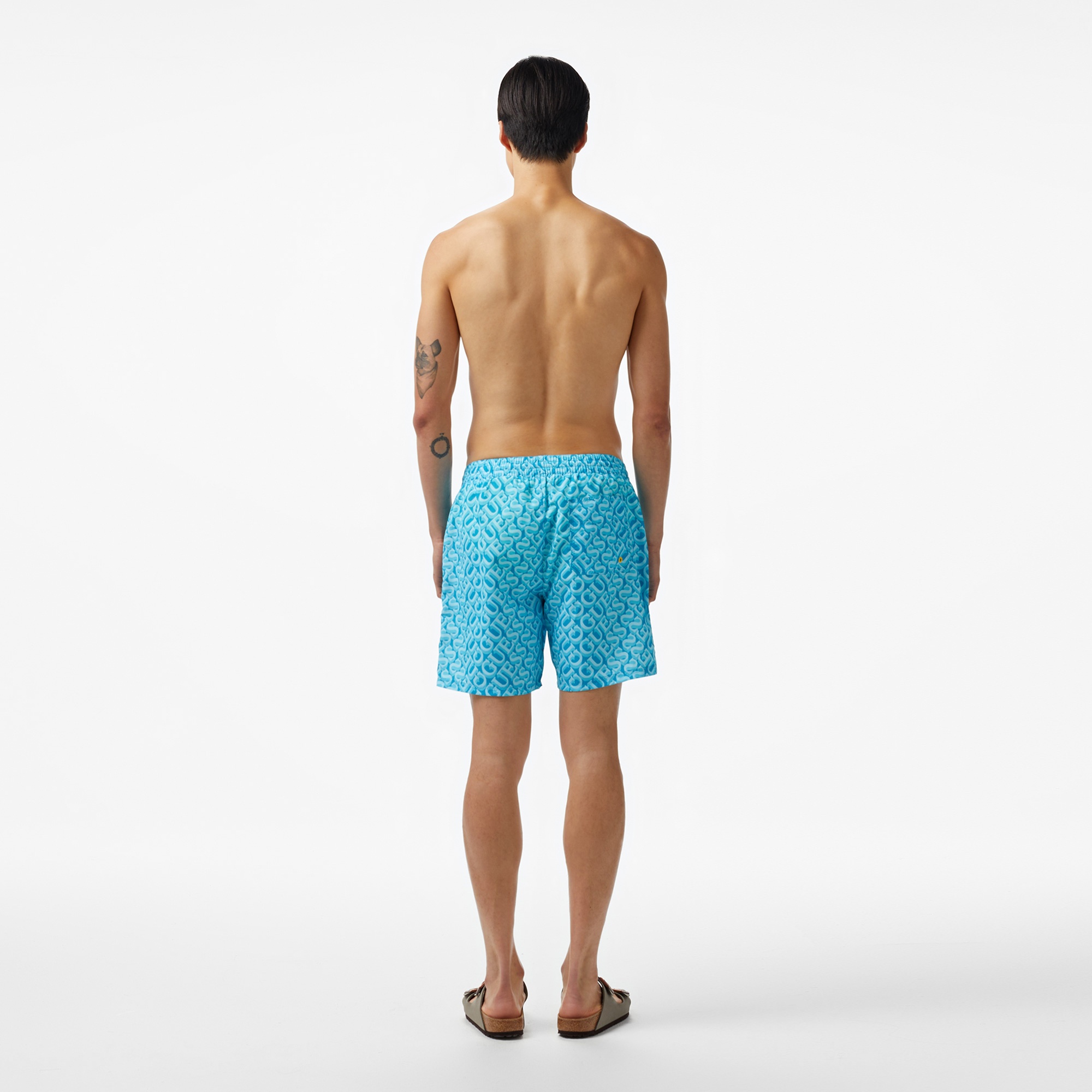 Guess Swimtrunk Medium Gue Soft Dull 75 Erkek Mavi Deniz Şortu