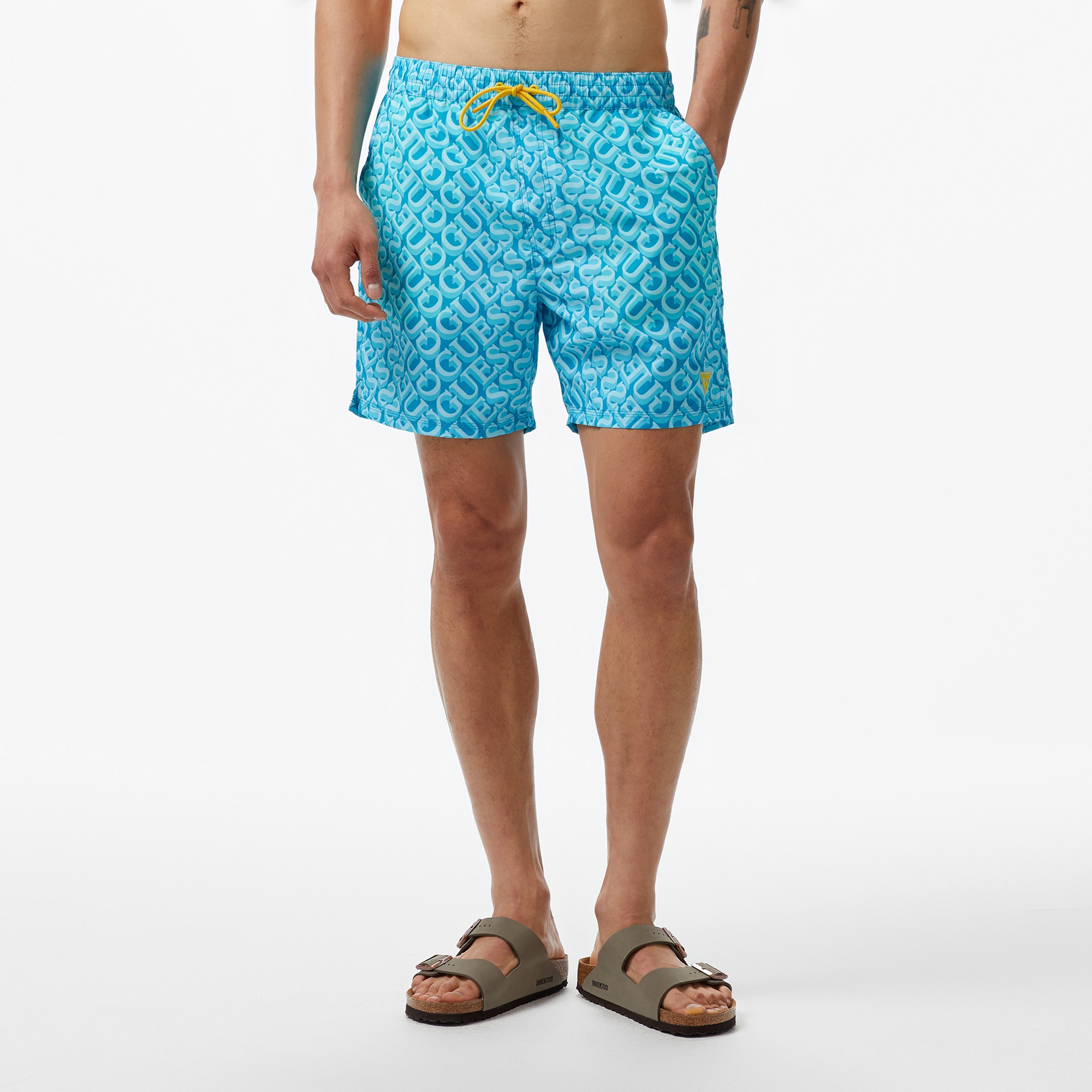 Guess Swimtrunk Medium Gue Soft Dull 75 Erkek Mavi Deniz Şortu