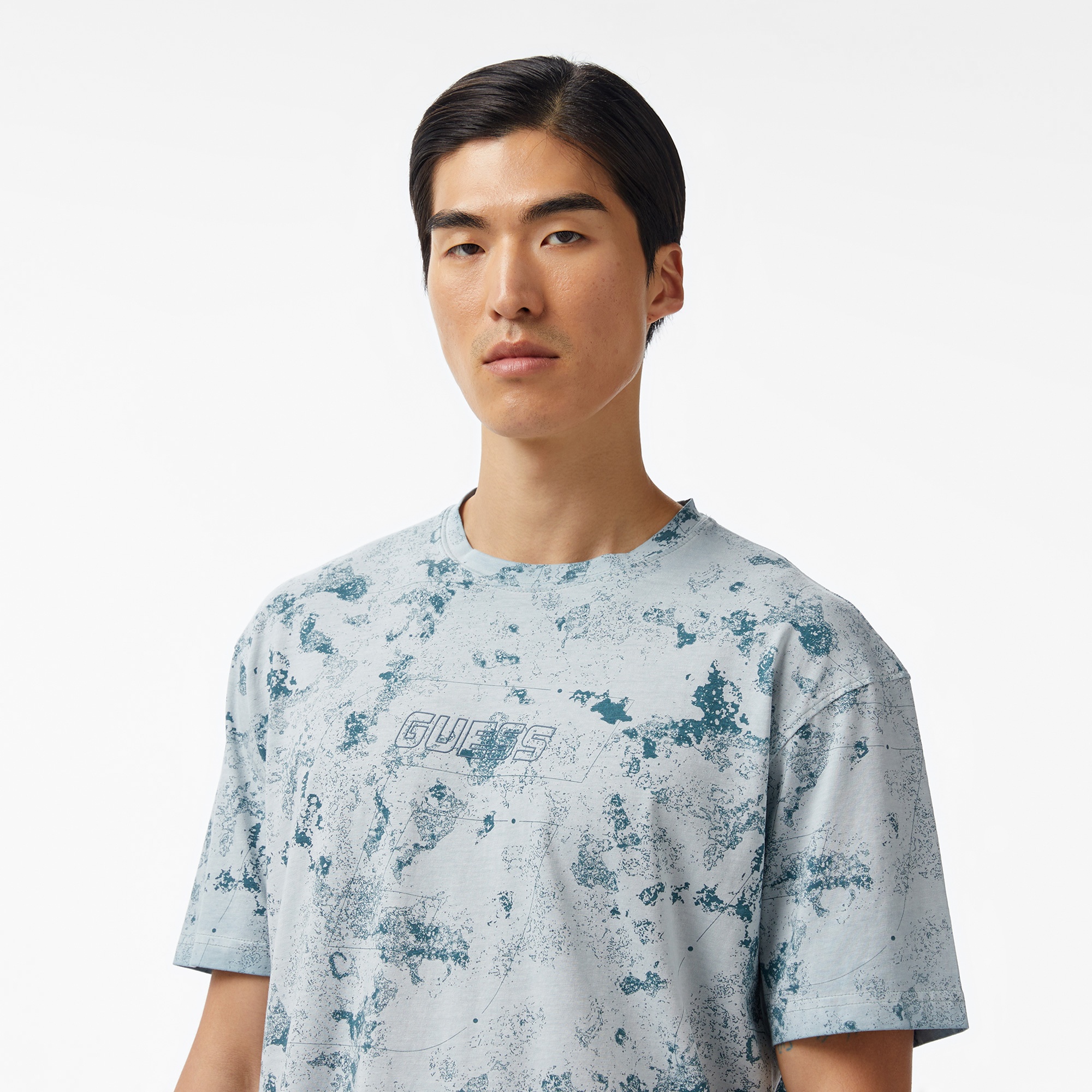 Guess Muscari Cn Mid Organiceam 180 Erkek Mavi T-Shirt