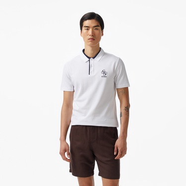  Guess Lyle Mid Organicetch Piquet 230 Erkek Beyaz Polo
