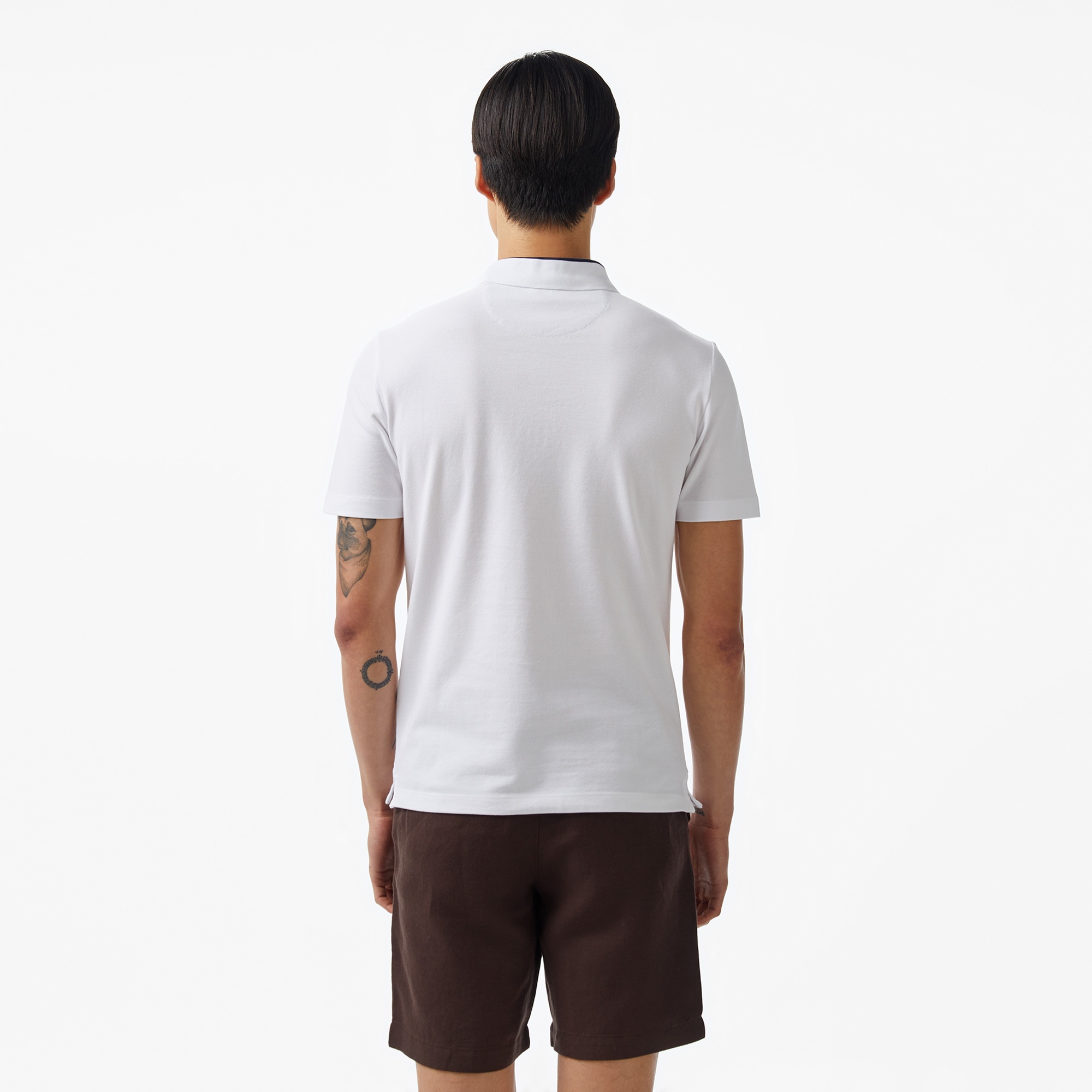 Guess Lyle Mid Organicetch Piquet 230 Erkek Beyaz Polo