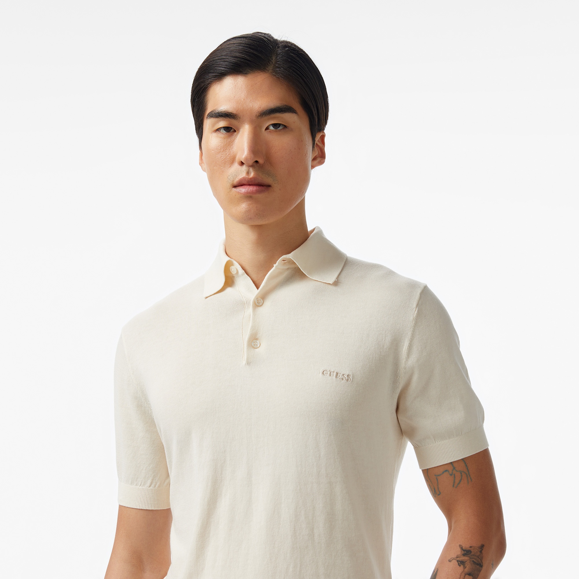 Guess Erkek Beyaz Triko