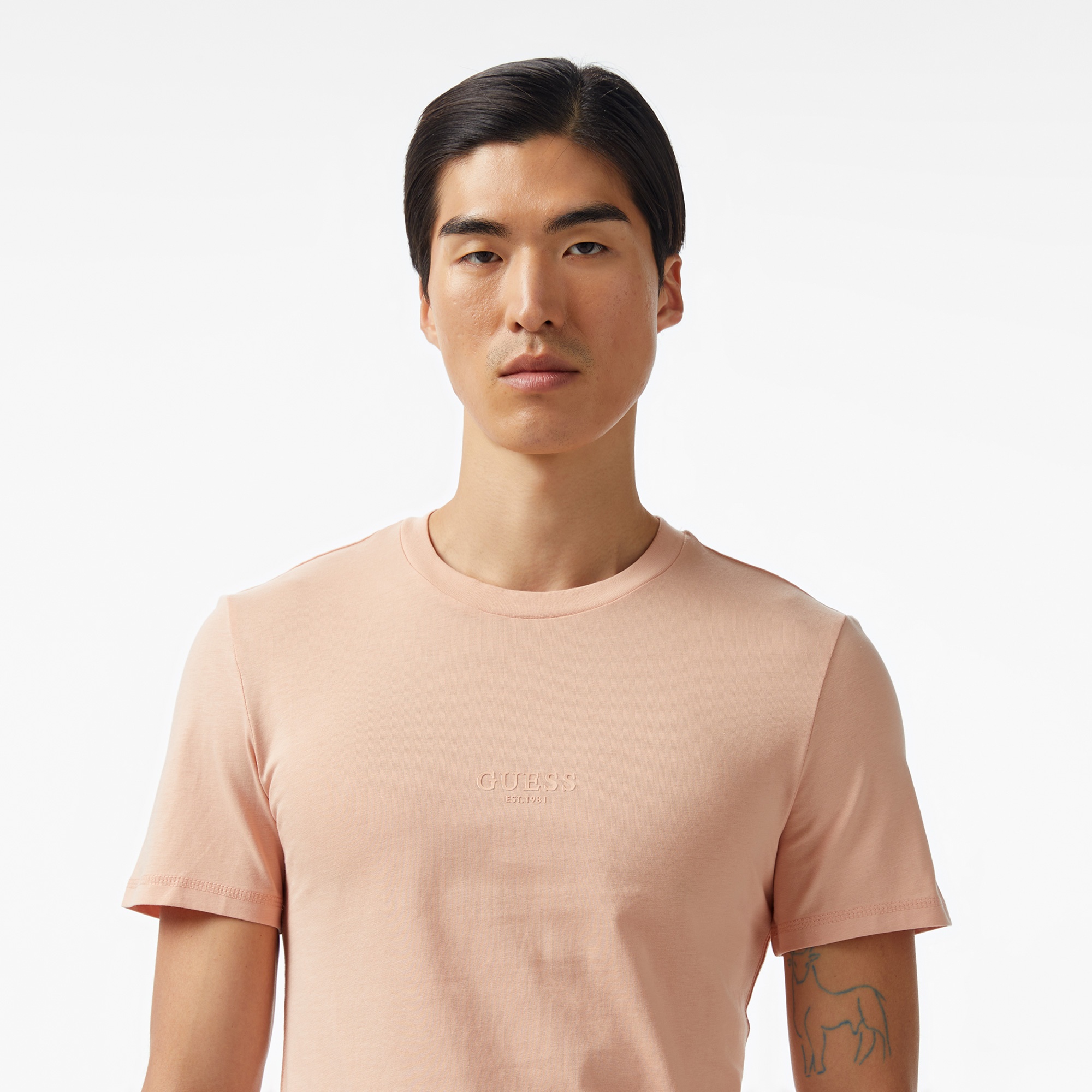 Guess Aidy Cn Mid Organiceam 180 Erkek Pembe T-Shirt