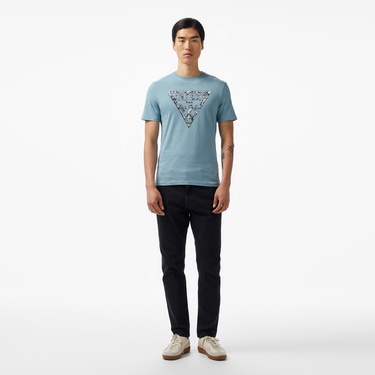  Guess Triangle Mid Organic Stream 180 Erkek Mavi T-Shirt