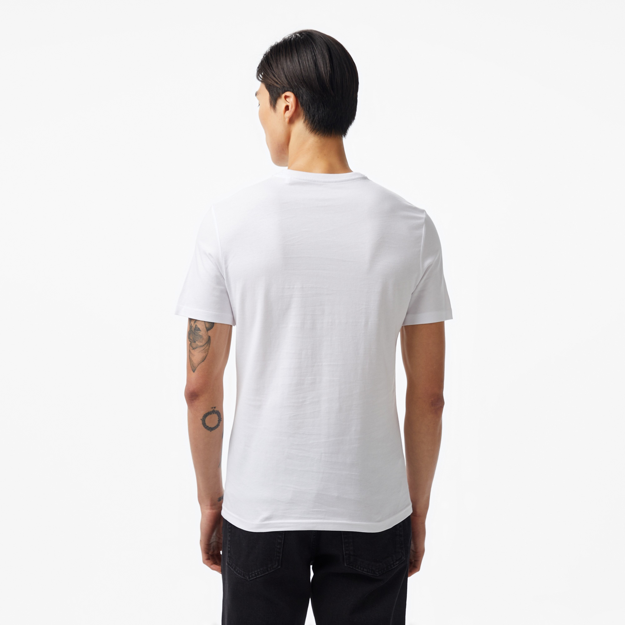 Guess Triangle Mid Organic Stream 180 Erkek Beyaz T-Shirt