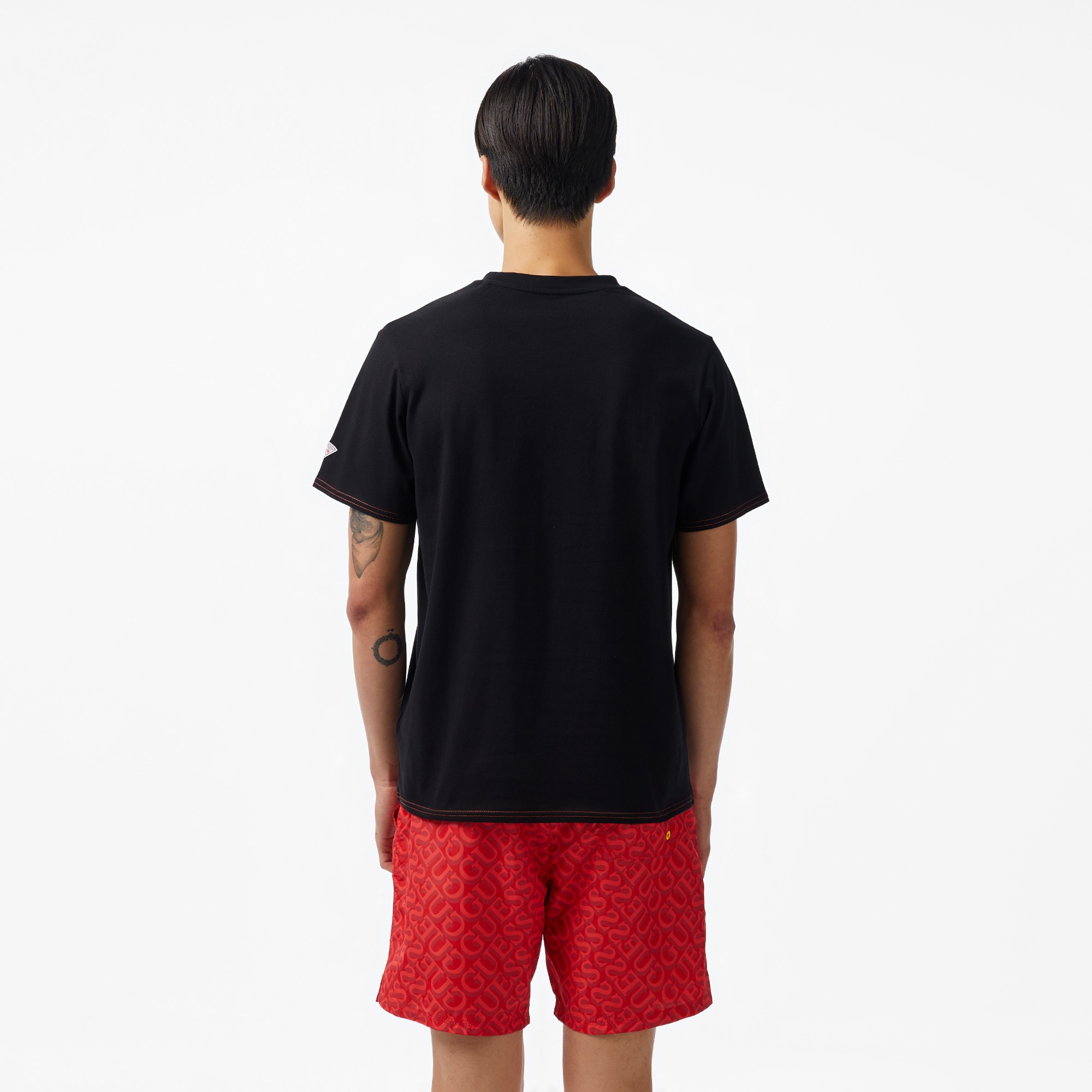 Guess Palm Logo Erkek Siyah T-Shirt