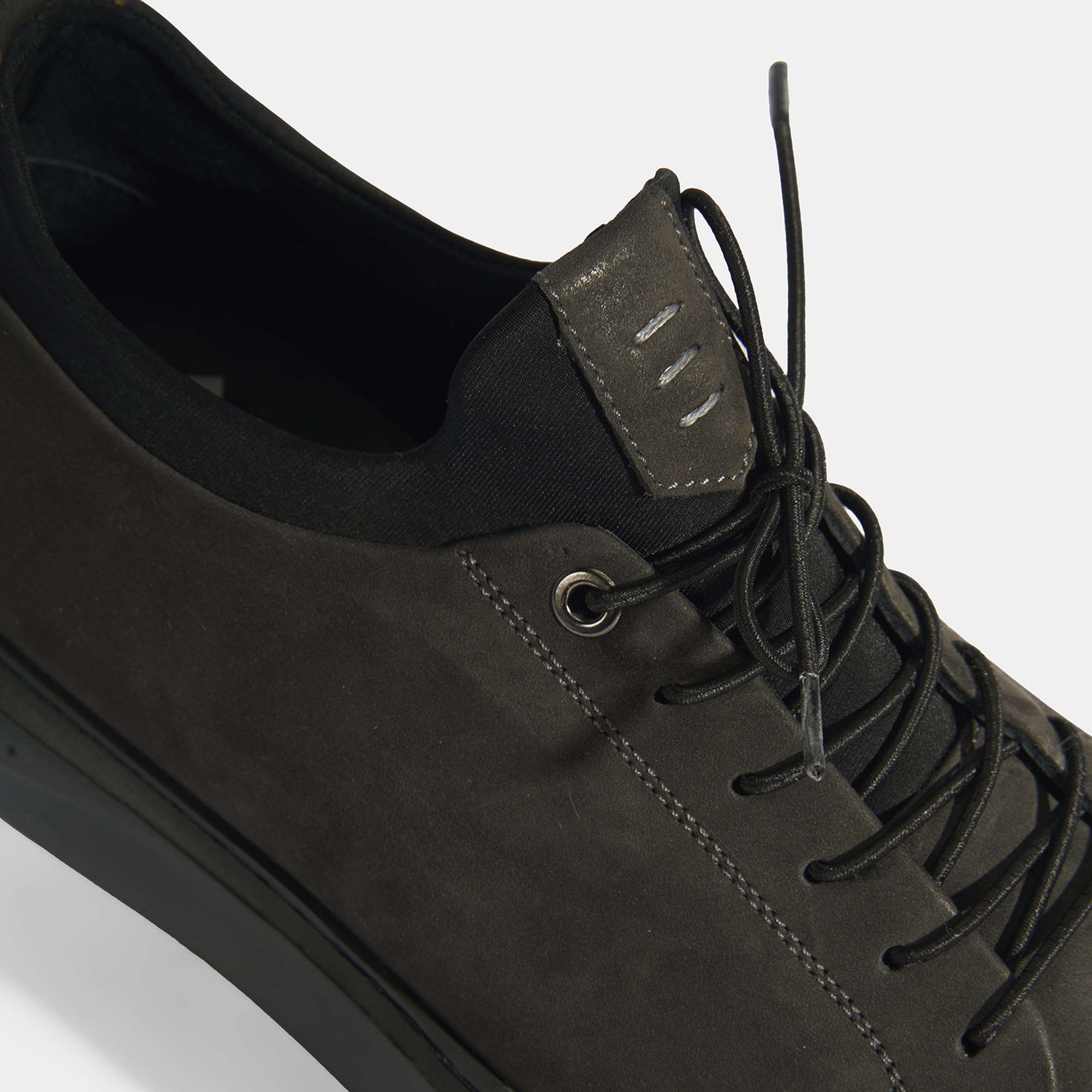 Erkek Gri Bağcıklı Deri Günlük Ayakkabı