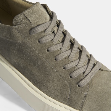  Erkek Gri Bağcıklı Süet Günlük Ayakkabı