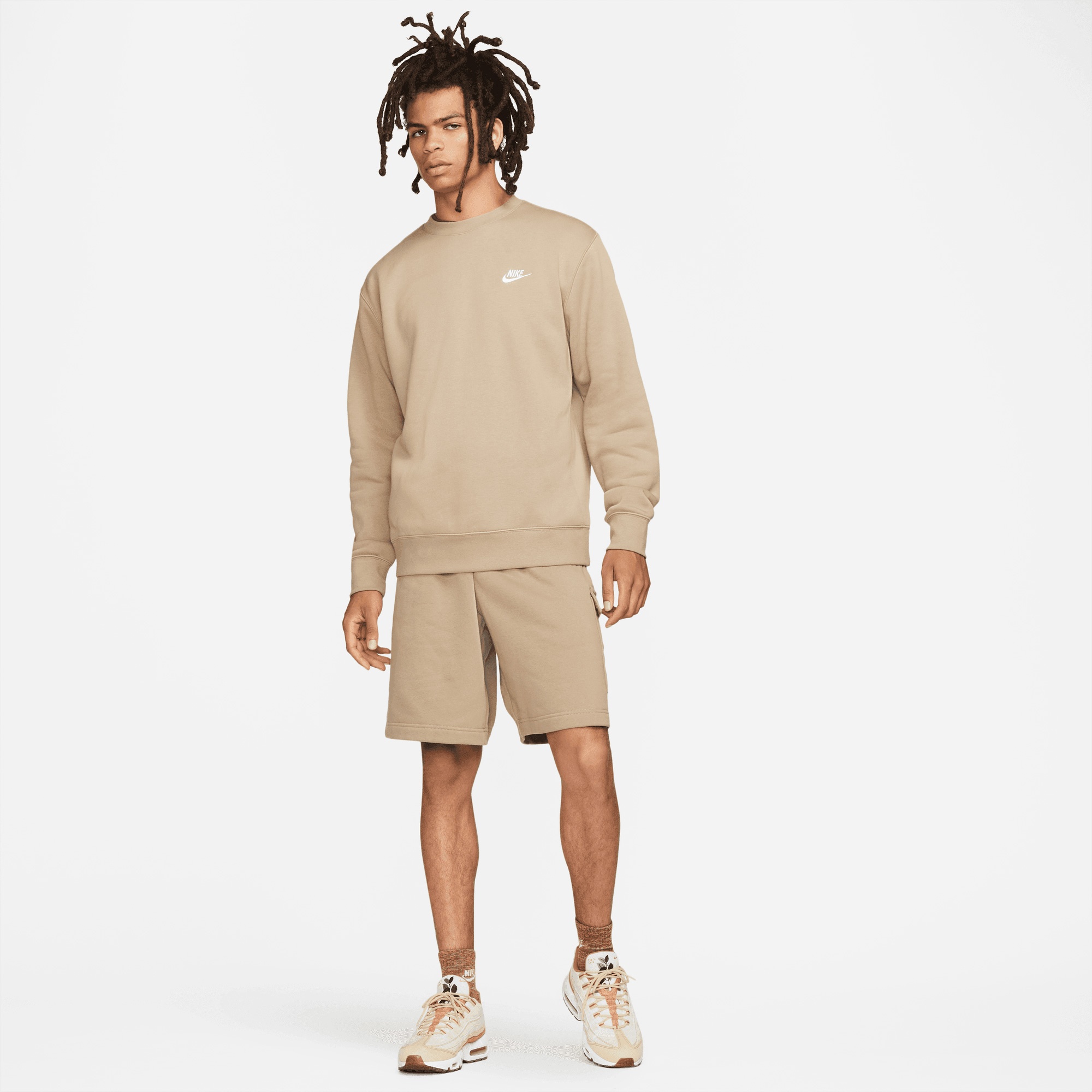 Nike Sportswear Club Crew Erkek Kahverengi Sweatshirt