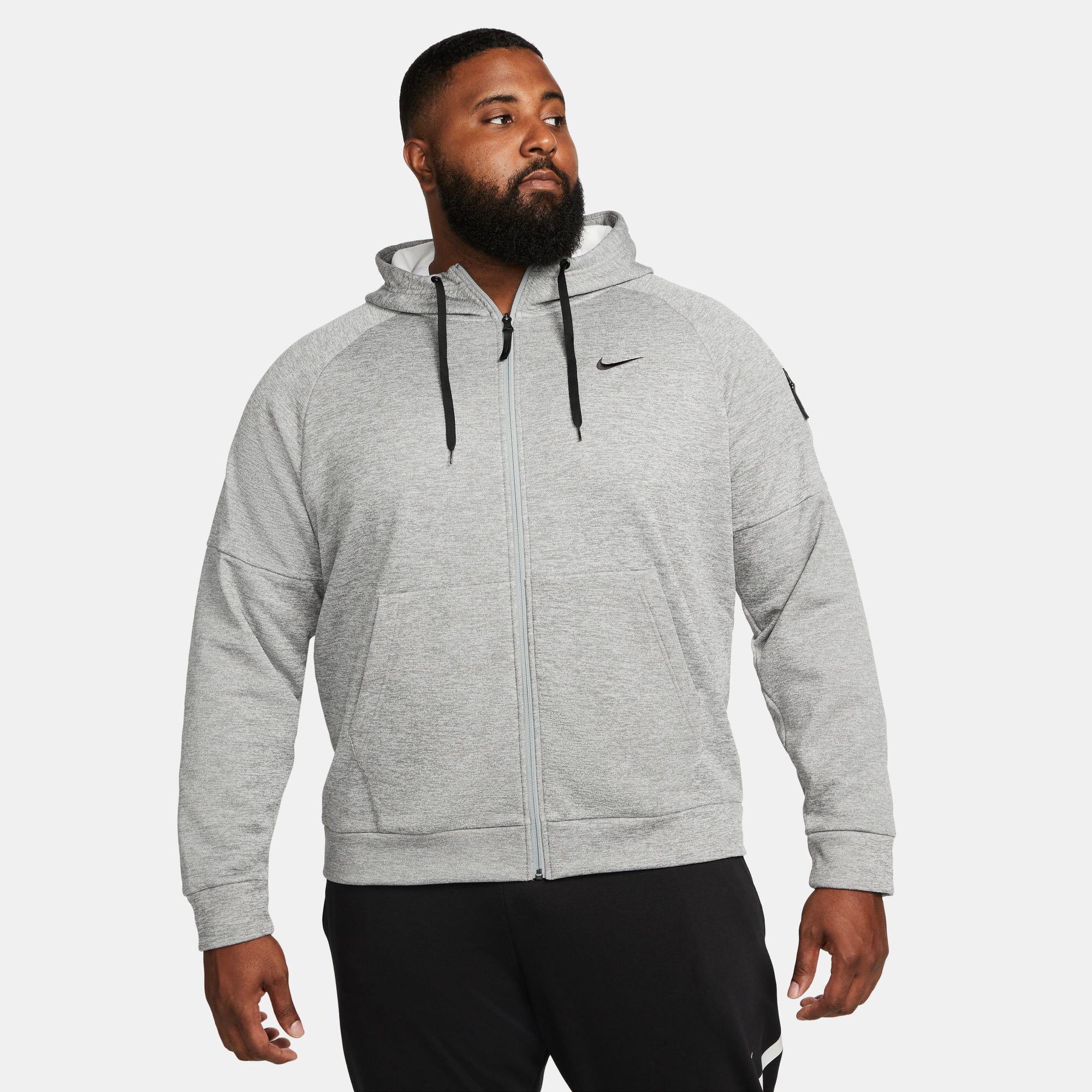 Nike Therma-Fit Full-Zip Erkek Gri Hoodie