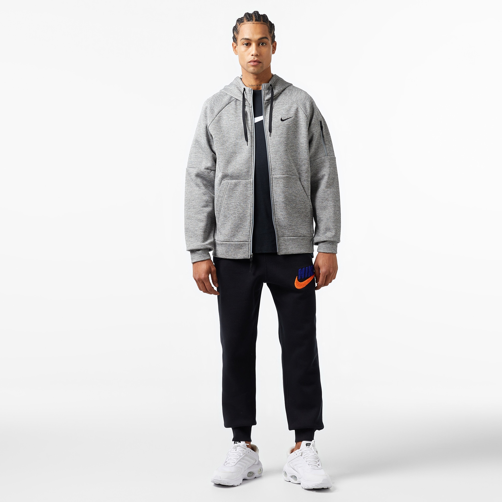 Nike Therma-Fit Full-Zip Erkek Gri Hoodie