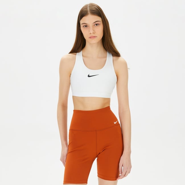  Nike Dri-Fit Swoosh High Support Kadın Beyaz Bra