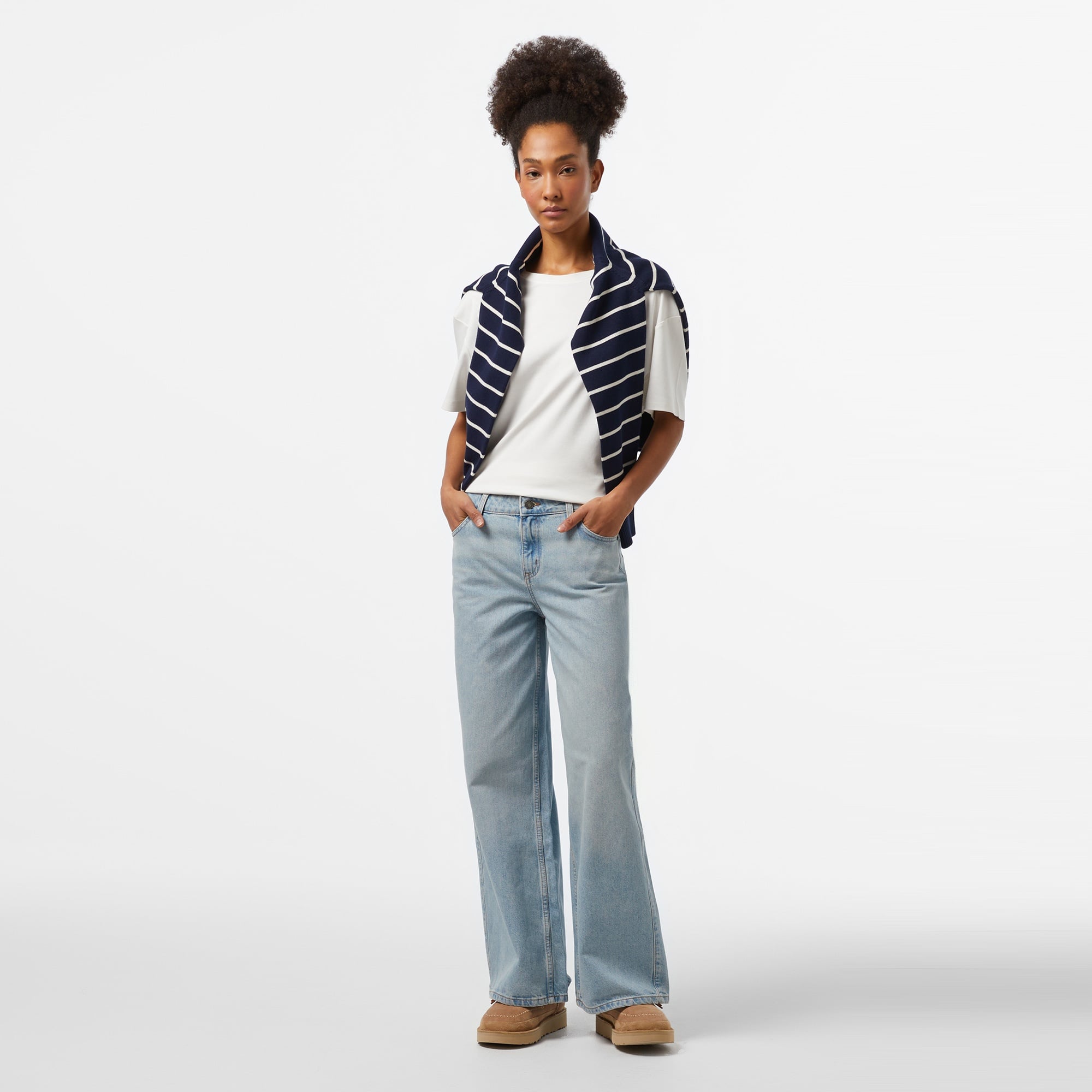 Guess G11 Wide Leg Eco Kadın Açık Mavi Jean